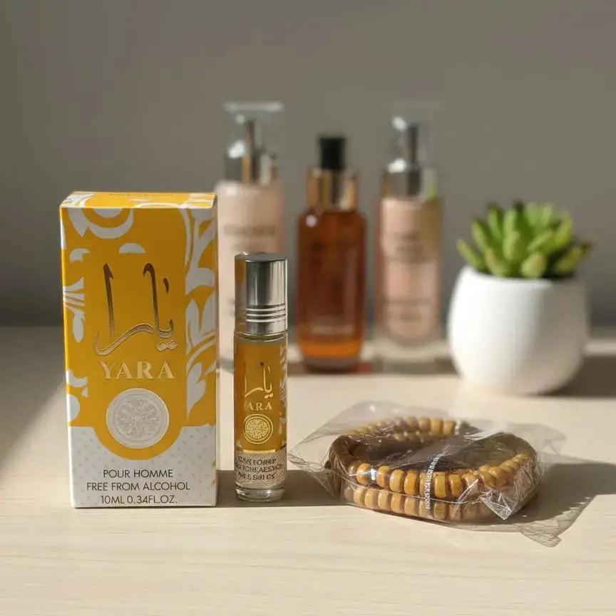 Yara Attar with Tasbeeh Gift – Alcohol-Free Fragrance 8ml Islamic Store