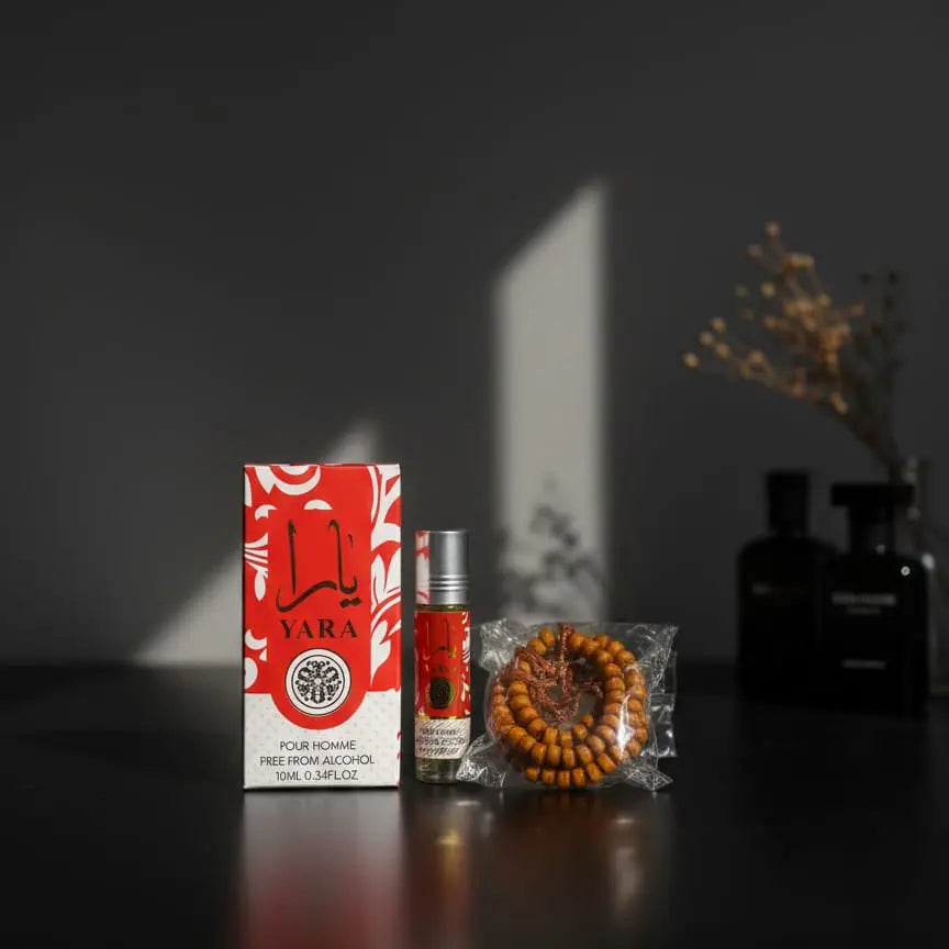 Yara Attar with Tasbeeh Gift – Alcohol-Free Fragrance 8ml Islamic Store